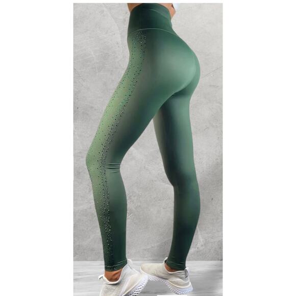 Luxelady Pants - LuxeLady Fit Diamond Emerald Green High Waist Sz Small